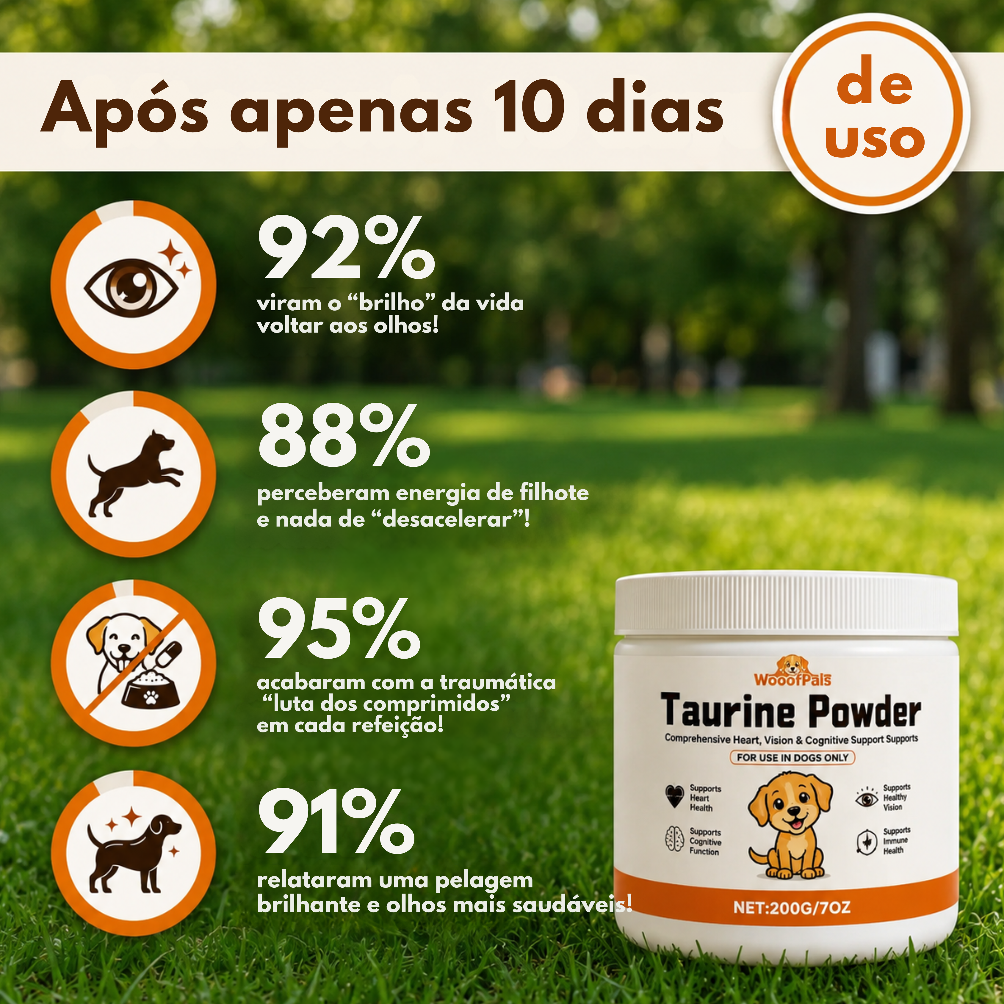 WooofPals™ Taurina para Cães — Suporte Cardíaco e Longevidade