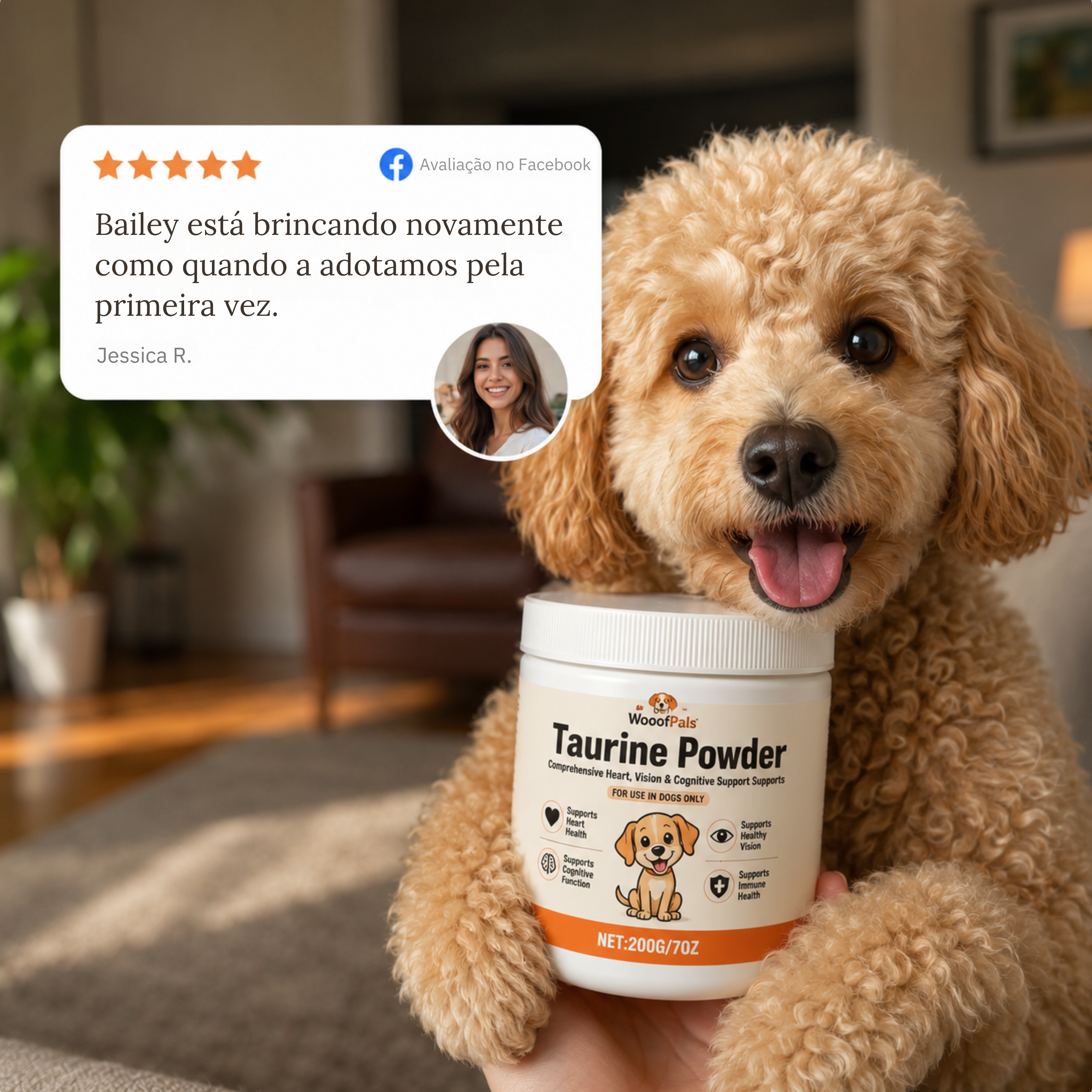 WooofPals™ Taurina para Cães — Suporte Cardíaco e Longevidade