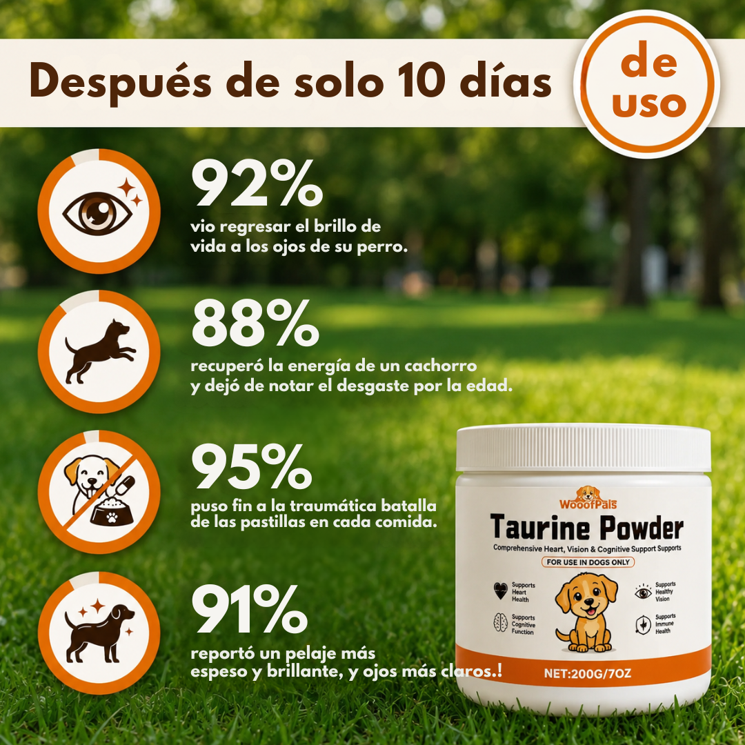 WooofPals™ Taurina para Perros — Soporte Cardíaco y Longevidad